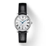 Buy Shop Tissot Carson Premium Automatic Lady Silver Dial Black Leather Strap Watch for Women - T122.207.16.033.00 USA Online