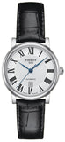 Buy Shop Tissot Carson Premium Automatic Lady Silver Dial Black Leather Strap Watch for Women - T122.207.16.033.00 USA Online