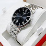 Buy Shop Tissot Carson Premium Black Dial Silver Steel Strap Watch For Men - T122.410.11.053.00 USA Online