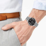 Buy Shop Tissot Carson Premium Black Dial Silver Steel Strap Watch For Men - T122.410.11.053.00 USA Online