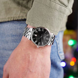 Buy Shop Tissot Carson Premium Black Dial Silver Steel Strap Watch For Men - T122.410.11.053.00 USA Online
