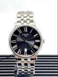 Buy Shop Tissot Carson Premium Black Dial Silver Steel Strap Watch For Men - T122.410.11.053.00 USA Online