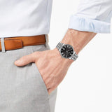 Buy Shop Tissot Carson Premium Black Dial Silver Steel Strap Watch For Men - T122.410.11.053.00 USA Online