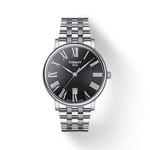Buy Shop Tissot Carson Premium Black Dial Silver Steel Strap Watch For Men - T122.410.11.053.00 USA Online
