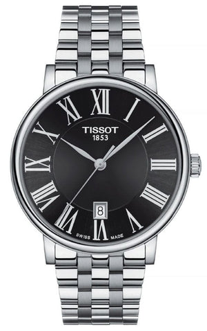 Buy Shop Tissot Carson Premium Black Dial Silver Steel Strap Watch For Men - T122.410.11.053.00 USA Online