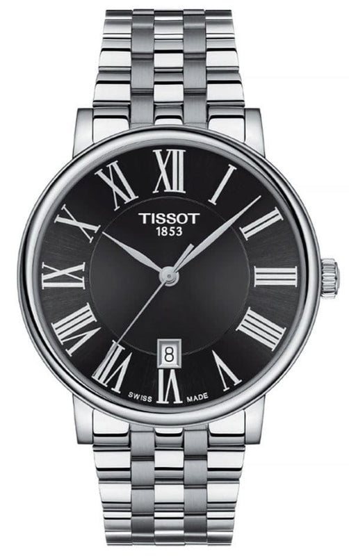 Buy Shop Tissot Carson Premium Black Dial Silver Steel Strap Watch For Men - T122.410.11.053.00 USA Online