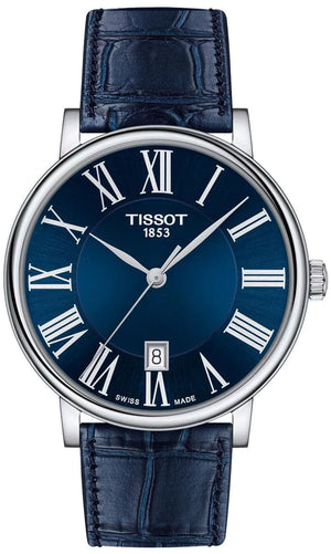 Buy Shop Tissot Carson Premium Blue Dial Blue Leather Strap Watch For Men - T122.410.16.043.00 USA Online