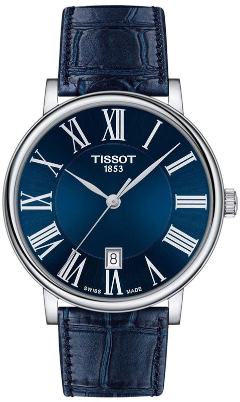 Buy Shop Tissot Carson Premium Blue Dial Blue Leather Strap Watch For Men - T122.410.16.043.00 USA Online