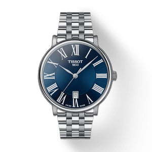 Buy Shop Tissot Carson Premium Blue Dial Silver Steel Strap Watch for Men - T122.410.11.043.00 USA Online
