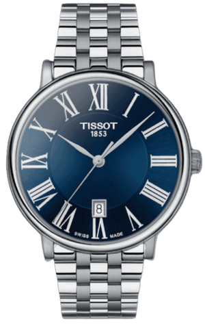 Buy Shop Tissot Carson Premium Blue Dial Silver Steel Strap Watch for Men - T122.410.11.043.00 USA Online