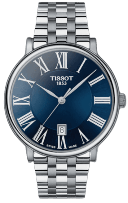 Buy Shop Tissot Carson Premium Blue Dial Silver Steel Strap Watch for Men - T122.410.11.043.00 USA Online