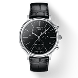Buy Shop Tissot Carson Premium Chronograph Black Dial Black Leather Strap Watch For Men - T122.417.16.051.00 USA Online