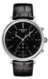 Buy Shop Tissot Carson Premium Chronograph Black Dial Black Leather Strap Watch For Men - T122.417.16.051.00 USA Online
