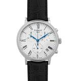 Buy Shop Tissot Carson Premium Chronograph Silver Dial Black Leather Strap Watch For Men - T122.417.16.033.00 USA Online