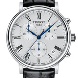 Buy Shop Tissot Carson Premium Chronograph Silver Dial Black Leather Strap Watch For Men - T122.417.16.033.00 USA Online