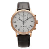 Buy Shop Tissot Carson Premium Chronograph Silver Dial Brown Leather Strap Watch For Men - T122.417.36.033.00 USA Online