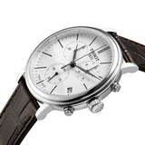 Buy Shop Tissot Carson Premium Chronograph White Dial Brown Leather Strap Watch For Men - T122.417.16.011.00 USA Online