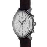 Buy Shop Tissot Carson Premium Chronograph White Dial Brown Leather Strap Watch For Men - T122.417.16.011.00 USA Online