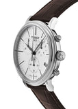 Buy Shop Tissot Carson Premium Chronograph White Dial Brown Leather Strap Watch For Men - T122.417.16.011.00 USA Online