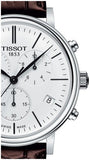 Buy Shop Tissot Carson Premium Chronograph White Dial Brown Leather Strap Watch For Men - T122.417.16.011.00 USA Online