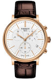 Buy Shop Tissot Carson Premium Chronograph White Dial Brown Leather Strap Watch For Men - T122.417.36.011.00 USA Online