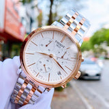 Buy Shop Tissot Carson Premium Chronograph White Dial Two Tone Steel Strap Watch For Men - T122.417.22.011.00 USA Online