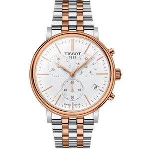 Buy Shop Tissot Carson Premium Chronograph White Dial Two Tone Steel Strap Watch For Men - T122.417.22.011.00 USA Online