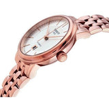 Tissot T Classic Carson Premium White Dial Rose Gold Steel Strap Watch for Women - T122.207.33.031.00