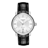 Buy Shop Tissot Carson Premium Lady Born to Be Brace Special Edition Silver Dial Black Leather Strap Watch for Women - T122.207.16.036.00 USA Online