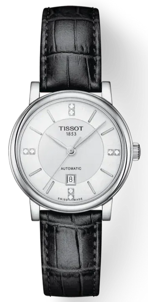 Buy Shop Tissot Carson Premium Lady Born to Be Brace Special Edition Silver Dial Black Leather Strap Watch for Women - T122.207.16.036.00 USA Online