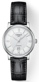 Buy Shop Tissot Carson Premium Lady Born to Be Brace Special Edition Silver Dial Black Leather Strap Watch for Women - T122.207.16.036.00 USA Online