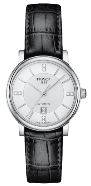 Buy Shop Tissot Carson Premium Lady Born to Be Brace Special Edition Silver Dial Black Leather Strap Watch for Women - T122.207.16.036.00 USA Online
