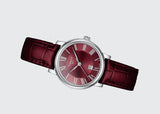 Buy Shop Tissot Carson Premium Lady Maroon Dial Maroon Leather Strap Watch For Women - T122.210.16.373.00 USA Online