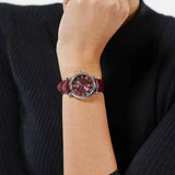 Buy Shop Tissot Carson Premium Lady Maroon Dial Maroon Leather Strap Watch For Women - T122.210.16.373.00 USA Online