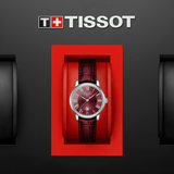Buy Shop Tissot Carson Premium Lady Maroon Dial Maroon Leather Strap Watch For Women - T122.210.16.373.00 USA Online