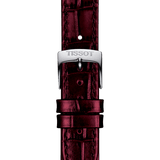 Buy Shop Tissot Carson Premium Lady Maroon Dial Maroon Leather Strap Watch For Women - T122.210.16.373.00 USA Online