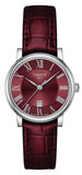 Buy Shop Tissot Carson Premium Lady Maroon Dial Maroon Leather Strap Watch For Women - T122.210.16.373.00 USA Online