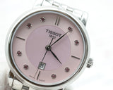 Buy Shop Tissot Carson Premium Lady Mother of Pearl Pink Dial Silver Steel Strap Watch For Women - T122.210.11.159.00 USA Online