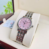 Buy Shop Tissot Carson Premium Lady Mother of Pearl Pink Dial Silver Steel Strap Watch For Women - T122.210.11.159.00 USA Online