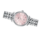 Buy Shop Tissot Carson Premium Lady Mother of Pearl Pink Dial Silver Steel Strap Watch For Women - T122.210.11.159.00 USA Online