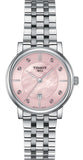 Buy Shop Tissot Carson Premium Lady Mother of Pearl Pink Dial Silver Steel Strap Watch For Women - T122.210.11.159.00 USA Online