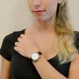 Buy Shop Tissot Carson Premium Lady Silver Dial Black Leather Strap Watch For Women - T122.210.16.033.00 USA Online