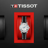 Buy Shop Tissot Carson Premium Lady Silver Dial Black Leather Strap Watch For Women - T122.210.16.033.00 USA Online