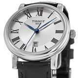 Buy Shop Tissot Carson Premium Lady Silver Dial Black Leather Strap Watch For Women - T122.210.16.033.00 USA Online