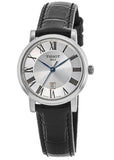Buy Shop Tissot Carson Premium Lady Silver Dial Black Leather Strap Watch For Women - T122.210.16.033.00 USA Online