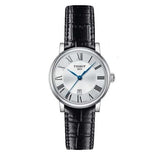 Buy Shop Tissot Carson Premium Lady Silver Dial Black Leather Strap Watch For Women - T122.210.16.033.00 USA Online