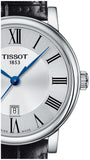 Buy Shop Tissot Carson Premium Lady Silver Dial Black Leather Strap Watch For Women - T122.210.16.033.00 USA Online