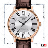 Buy Shop Tissot Carson Premium Lady Silver Dial Brown Leather Strap Watch For Women - T122.210.36.033.00 USA Online