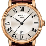Buy Shop Tissot Carson Premium Lady Silver Dial Brown Leather Strap Watch For Women - T122.210.36.033.00 USA Online