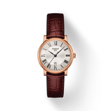 Buy Shop Tissot Carson Premium Lady Silver Dial Brown Leather Strap Watch For Women - T122.210.36.033.00 USA Online